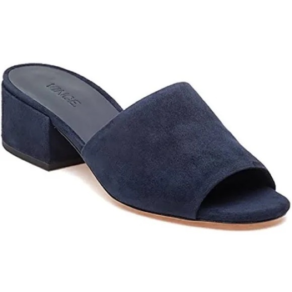 Vince Shoes - Vince Rachelle Deep Navy Suede Slide Mule